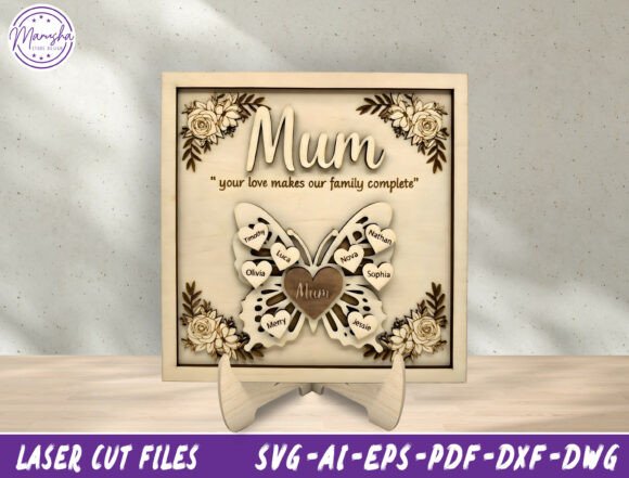 Download Personalized Mum Butterfly Sign SVG - Sign Collection