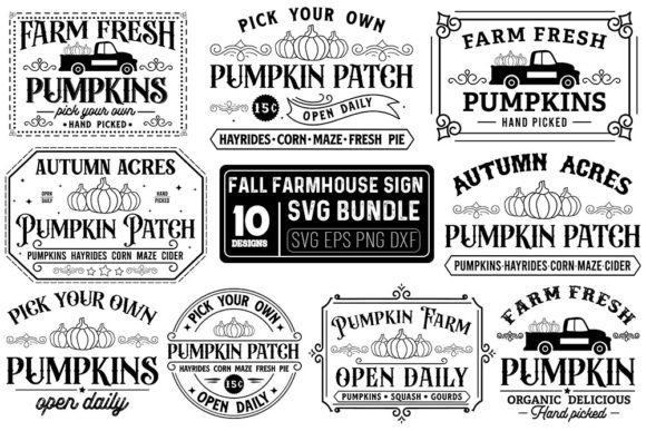 Download Vintage Fall Sign SVG Cut File Bundle - Sign Collection