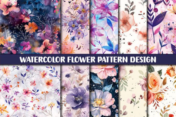 Download Watercolor Flower Pattern Design - Sign Collection