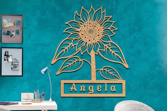 Download Sunflower Name Sign Wall Art Laser Cut - Sign Collection