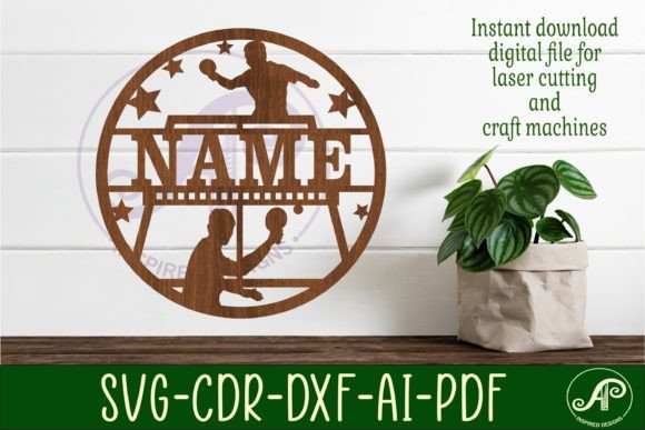 Download Table Tennis Male Name Sign Svg Laser - Sign Collection