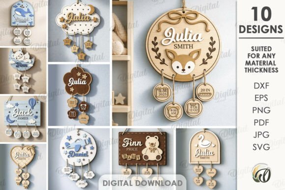 Download Baby Personalized Baby Stat Signs Bundle - Sign Collection