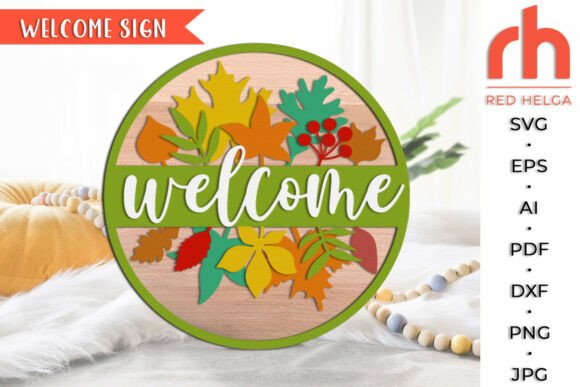 Download Welcome Sign SVG, Fall Door Sign DXF - Sign Collection