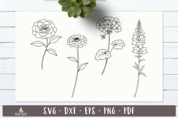 Download Floral Garden SVG Line Art Designs - Sign Collection