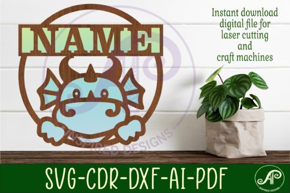 Download Dragon Name Sign Svg Laser Cut Template - Sign Collection