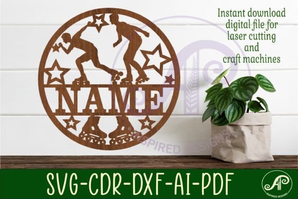 Download Inline Skater Male Name Sign, SVG, Sport - Sign Collection