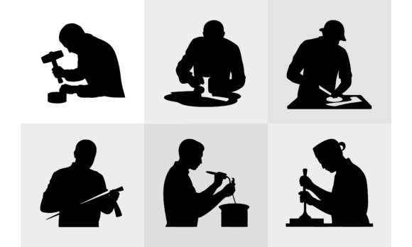 Download Craftsmanship Silhouettes of Various Art - Craftsmanship Collection