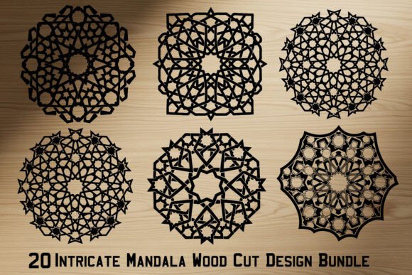 Download Intricate Mandala Wood Cut Design Bundle - Sign Collection