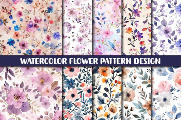 Download Watercolor Flower Pattern Design - Sign Collection