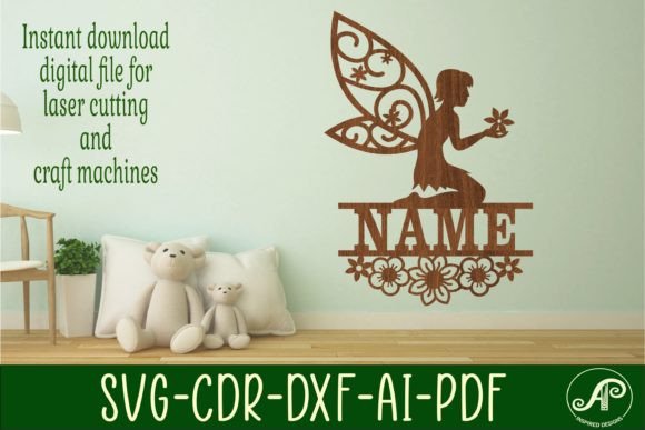 Download Flower Fairy Name Sign SVG Cut File - Sign Collection