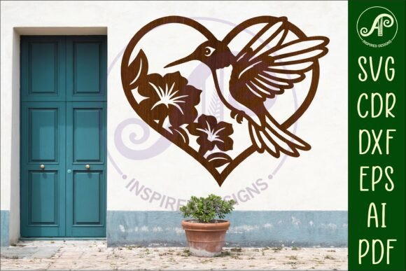 Download Hummingbird Heart Wall Sign, SVG File. - Sign Collection