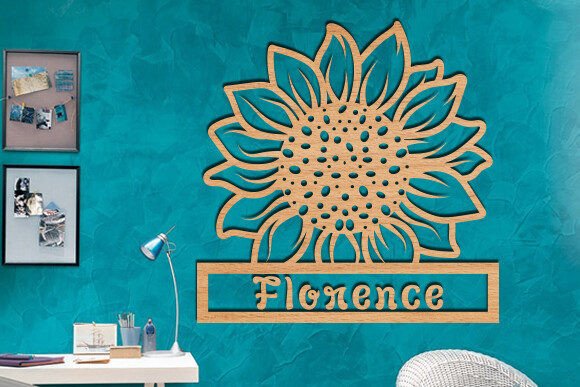 Download Sunflower Name Sign Wall Art Laser Cut - Sign Collection