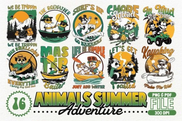 Download Animals Summer Adventure Design Bundle - Sign Collection