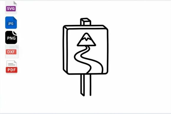 Download Mountain Road Sign SVG Clipart - Sign Collection
