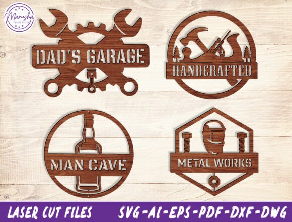 Download Dad’s Garage Sign Laser Cut File SVG - Sign Collection
