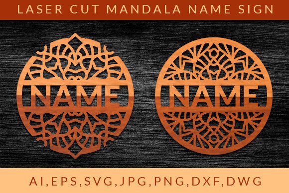 Download Laser Cut Mandala Name Sign Wall Art SVG - Sign Collection
