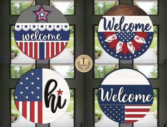 Download 4th of July Door Sign SVG Bundle - Sign Collection