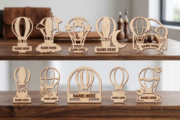 Download Hot Air Balloon Laser Cut Name Sign - Sign Collection