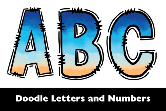 Download Watercolor Beach Alphabet Letters Number - Letters Collection