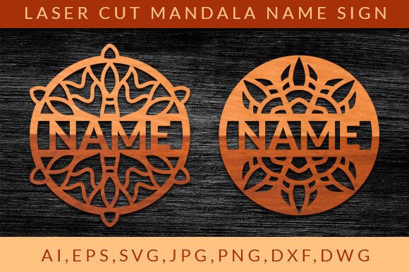 Download Laser Cut Mandala Name Sign Wall Art SVG - Sign Collection