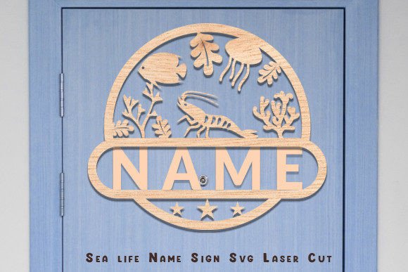 Download Sea Life Room Decor Name Sign Laser Cut - Sign Collection