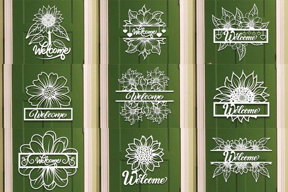Download Sunflower Welcome Sign Laser Cut Bundle - Sign Collection