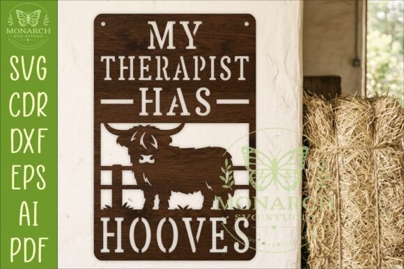 Download My Therapist Has Hooves Highland Sign - Sign Collection