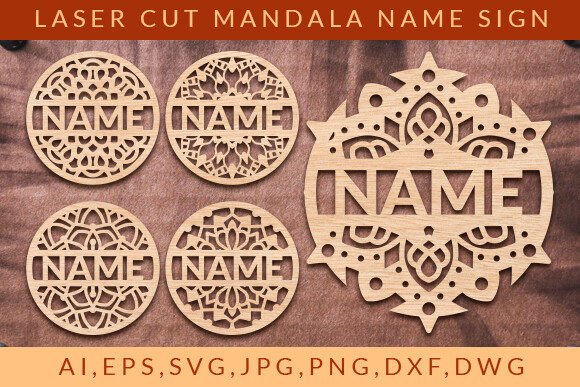 Download Laser Cut Mandala Name Sign Wall Art SVG - Sign Collection