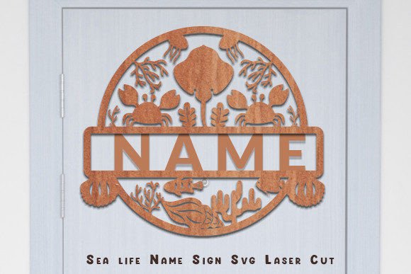 Download Sea Life Room Decor Name Sign Laser Cut - Sign Collection