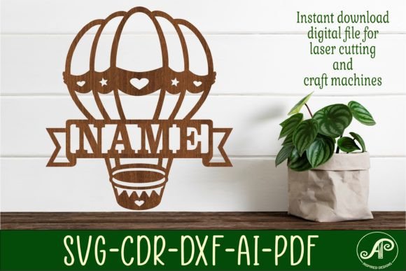 Download Hot Air Balloon Name Sign SVG Cut File - Sign Collection