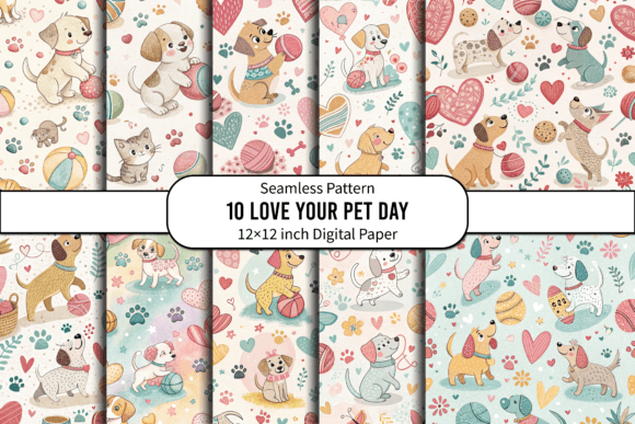 Download Pet Lover Seamless Digital Paper Design - Sign Collection