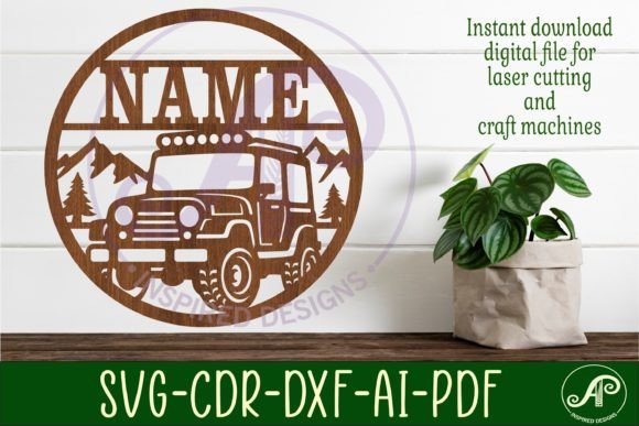 Download Off Road Vehicle Name Sign Svg Laser Cut - Sign Collection