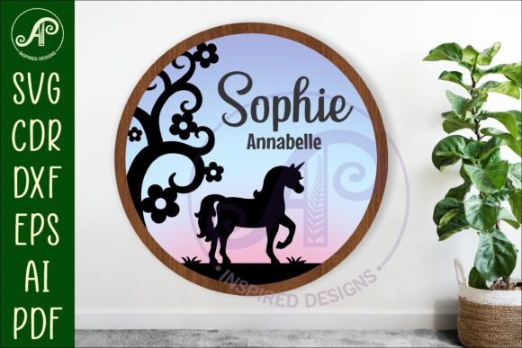 Download Unicorn Layered Personalized Name Sign - Sign Collection