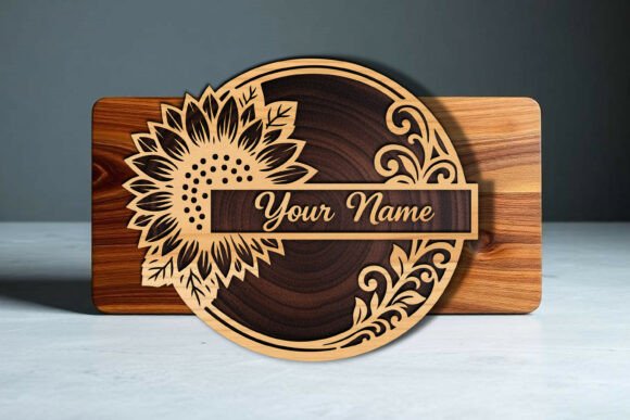 Download Laser Cut Sunflower Name Sign SVG - Sign Collection