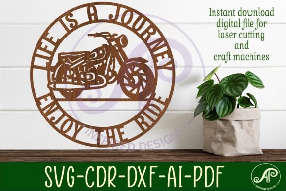 Download Motorcycle Wall Sign, SVG File. Vector - Sign Collection