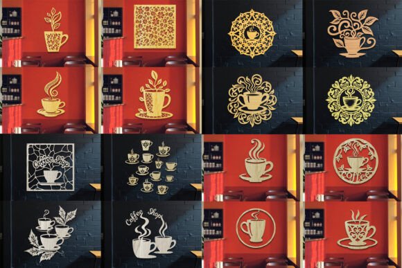 Download Laser Cut Coffee Shop Sign SVG Bundle - Sign Collection