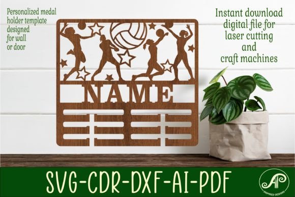 Download Volleyball Female Medal Holder Sign SVG - Sign Collection
