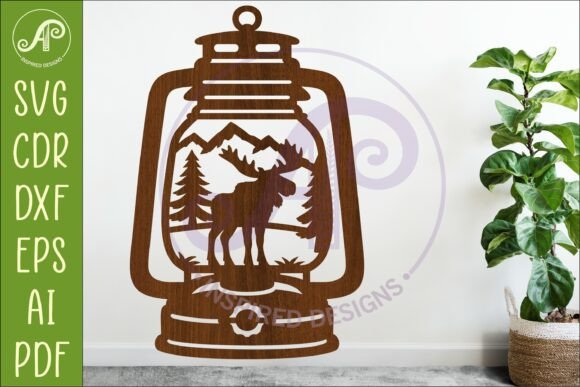 Download Camping Lantern Scene Moose Wall Sign - Sign Collection