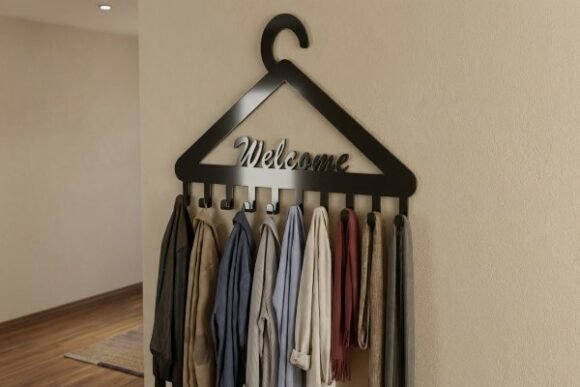 Download Metal Wall Hanger DXF Laser Cut File - Wall hanger Collection