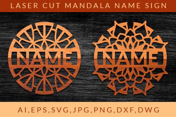 Download Laser Cut Mandala Name Sign Wall Art SVG - Sign Collection