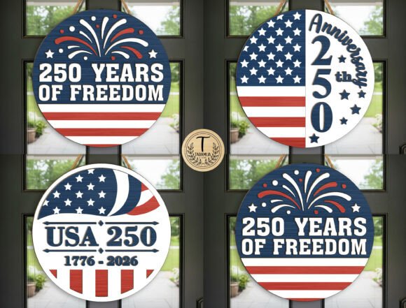 Download America 250th Anniversary Door Sign Svg - Sign Collection