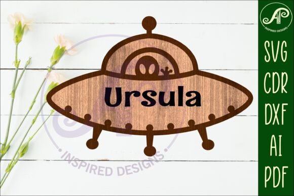 Download UFO Outline Two Layer Name Sign - Sign Collection