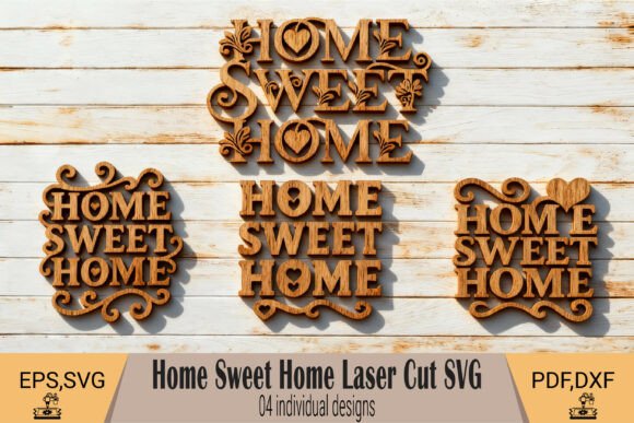 Download Home Sweet Home Laser Cut Wall Sign SVG - Sign Collection