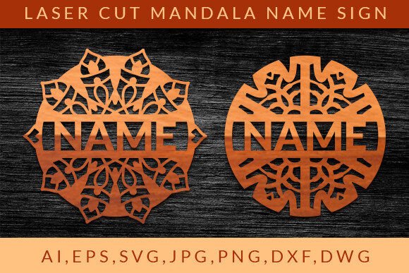 Download Laser Cut Mandala Name Sign Wall Art SVG - Sign Collection