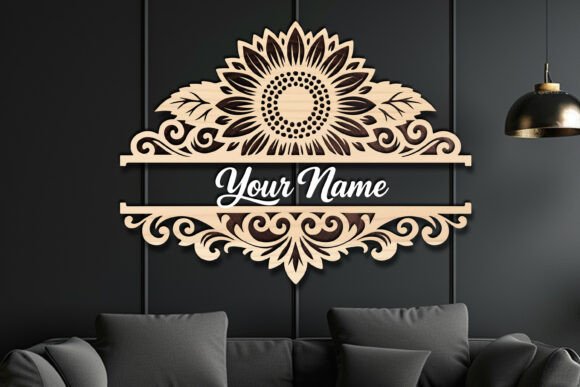 Download Laser Cut Sunflower Name Sign SVG - Sign Collection