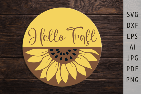 Download Hello Fall Svg Fall Door Sign Svg Round - Sign Collection