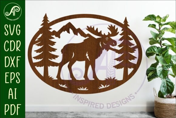 Download Moose Mountain Scene Oval Wall Sign - Sign Collection