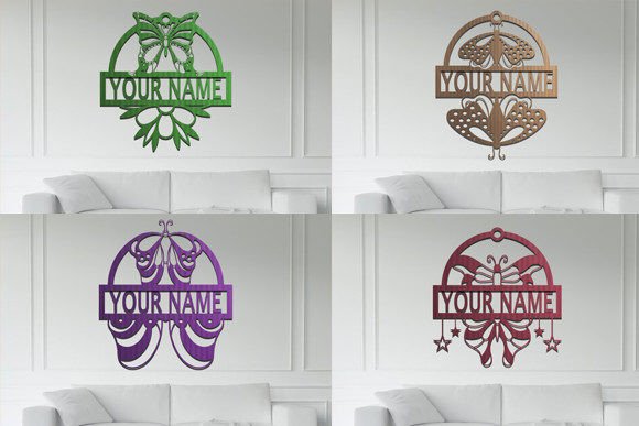 Download Butterfly Name Sign Svg Laser Cut Bundle - Sign Collection