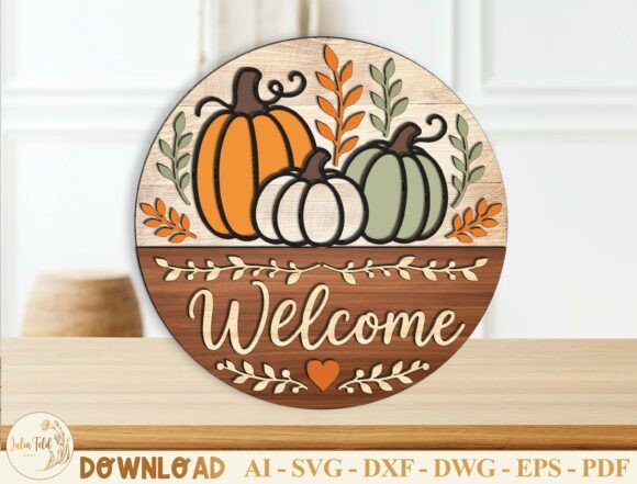 Download Fall Welcome Sign Laser Cut File SVG - Sign Collection
