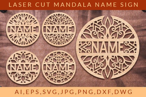 Download Laser Cut Mandala Name Sign Wall Art SVG - Sign Collection
